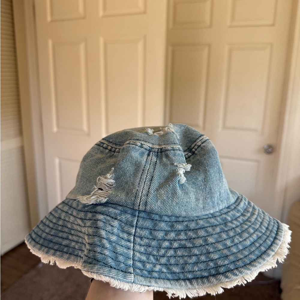 Distressed Denim Bucket Hat